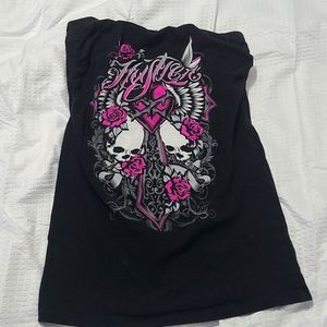 Hustler Large Black and Pink Tube top